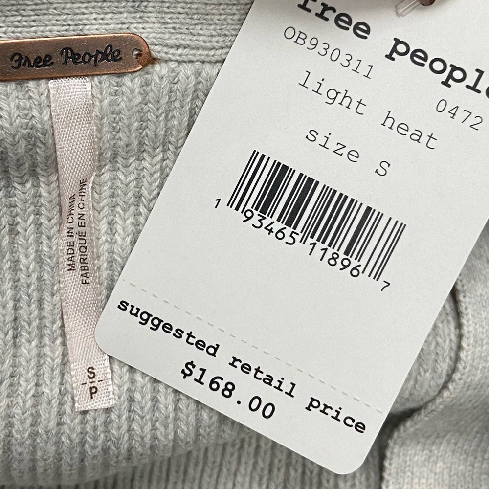 Free People Run To You Cardigan Grey Maxi NWT Sz S - Picture 4 of 6